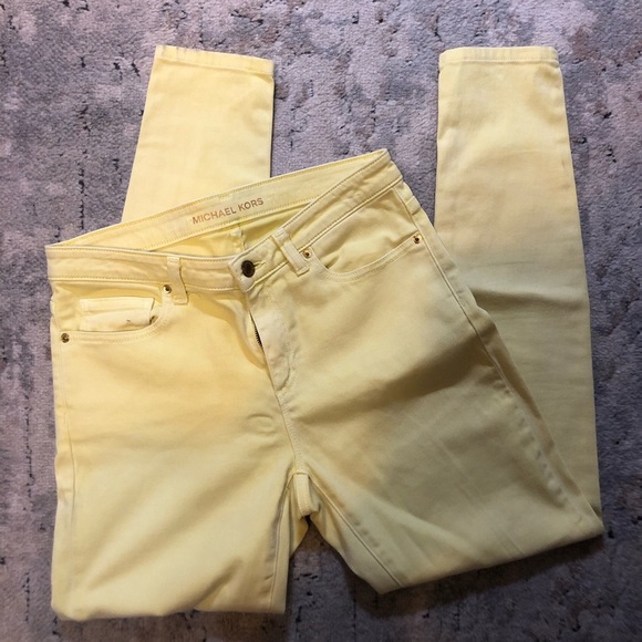 Michael Kors • Izzy Lemon Yellow Skinny Pants • Size 8 - Picture 1 of 6
